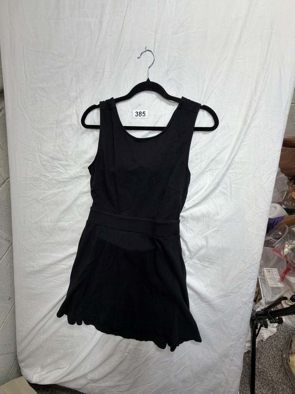 New York & Company Black Petite Sleeveless Tie-Back Skater Dress Size L